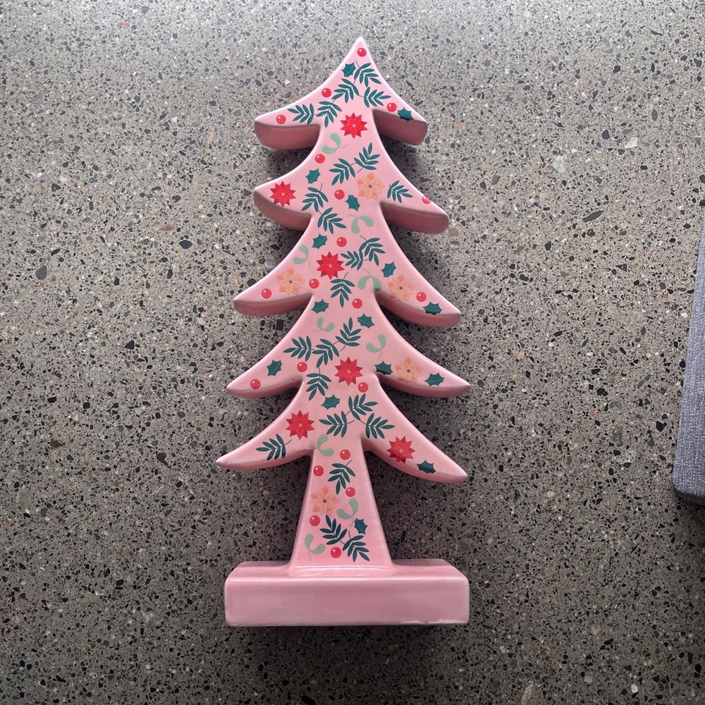 Pink Ceramic Christmas Tree Decoration